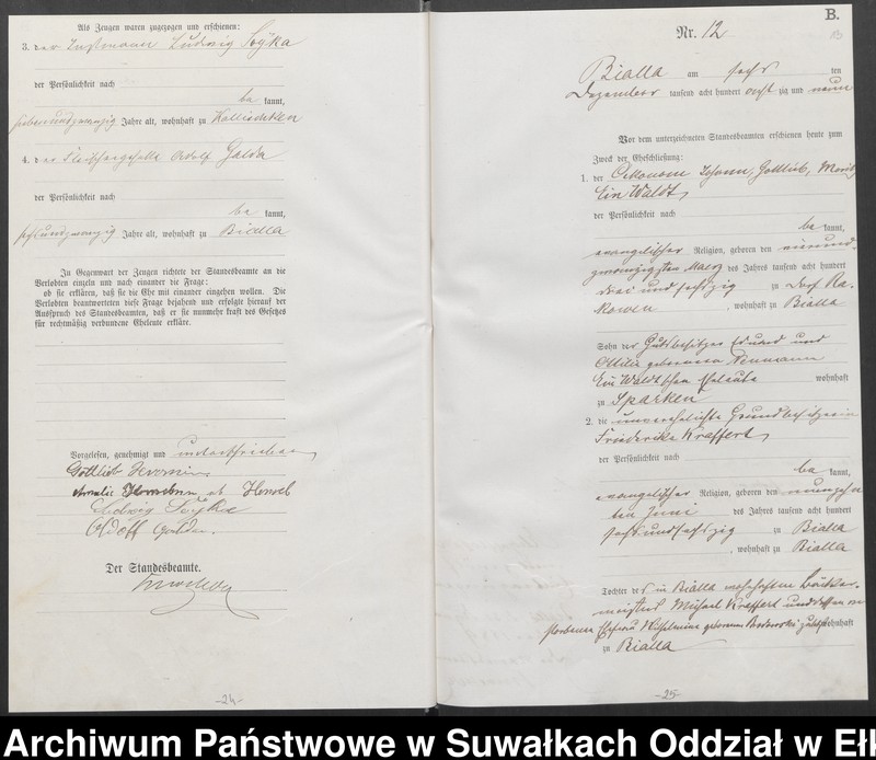 image.from.unit.number "Heiraths-Haupt-Register des Königlich Preussischen Standes-Amtes Bialla Kreis Johannisburg"