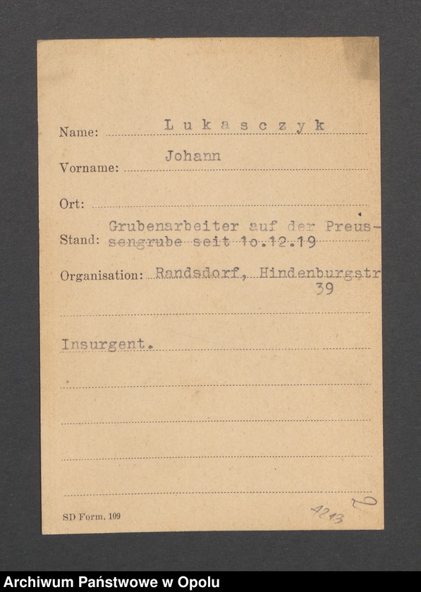 Obraz 4 z jednostki "[Lukasczyk Johann, ur. 27.05.1880 r., zam. Randsdorf]"