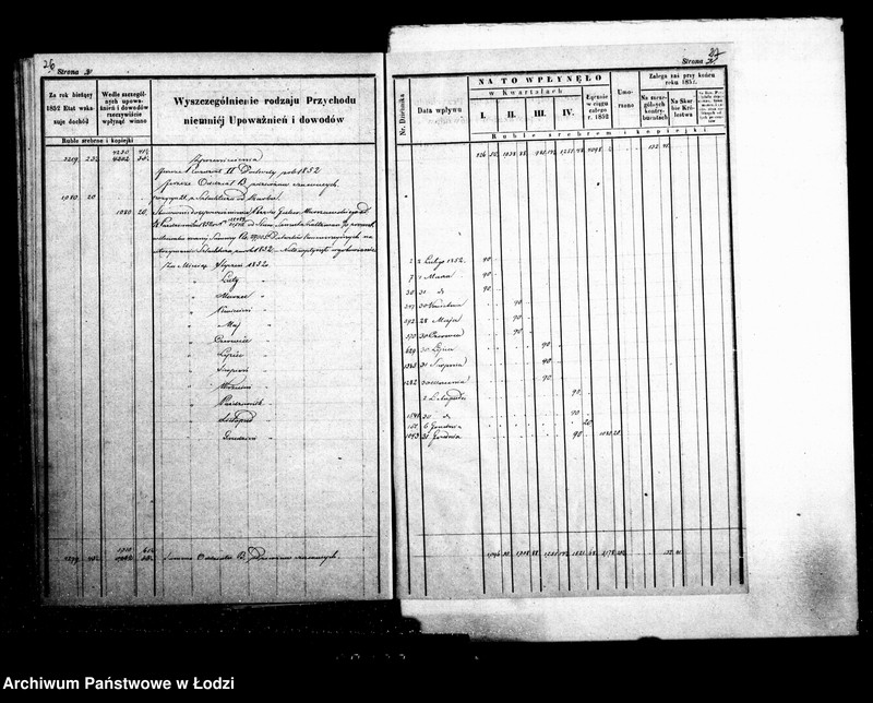 Obraz 18 z jednostki "Manuał przychodu i wydatku kasy ekonomicznej m. Łodzi na rok 1852"