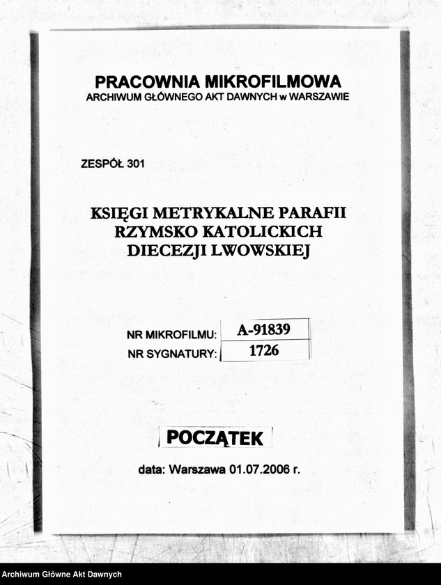 image.from.unit.number "Parafia: Lwów, Kapelania Nosocomia (Szpital Powszechny). Dekanat: Lwów. Księga metrykalna urodzeń i zgonów dla całej parafii."