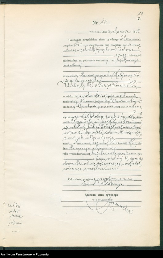 Obraz 15 z jednostki "Księga miejscowa zgonów tom I [Rejestr główny zgonów]"