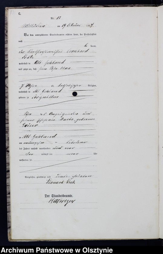 Obraz 15 z jednostki "Sterbe-Haupt-Register Nr 1 - 66"