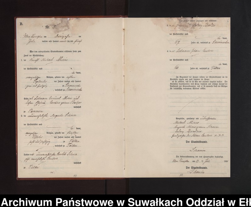 image.from.unit.number "Heiraths-Neben-Register des Preussischen Standes-Amtes Gross Konopken Kreis Loetzen"