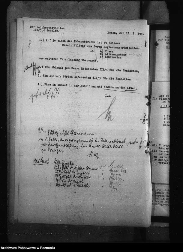 Obraz 12 z jednostki "Aufnahme der Schüler in die Oberschulen. Einsatz der Schüler in die Wehrmacht. Kinderlandverschicken. Auslese der Schülern."