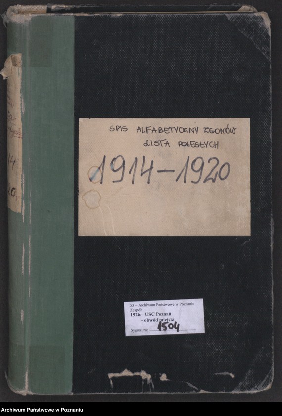 Obraz 2 z jednostki "Spis alfabetyczny zgonów. Lista poległych 1914-1920"