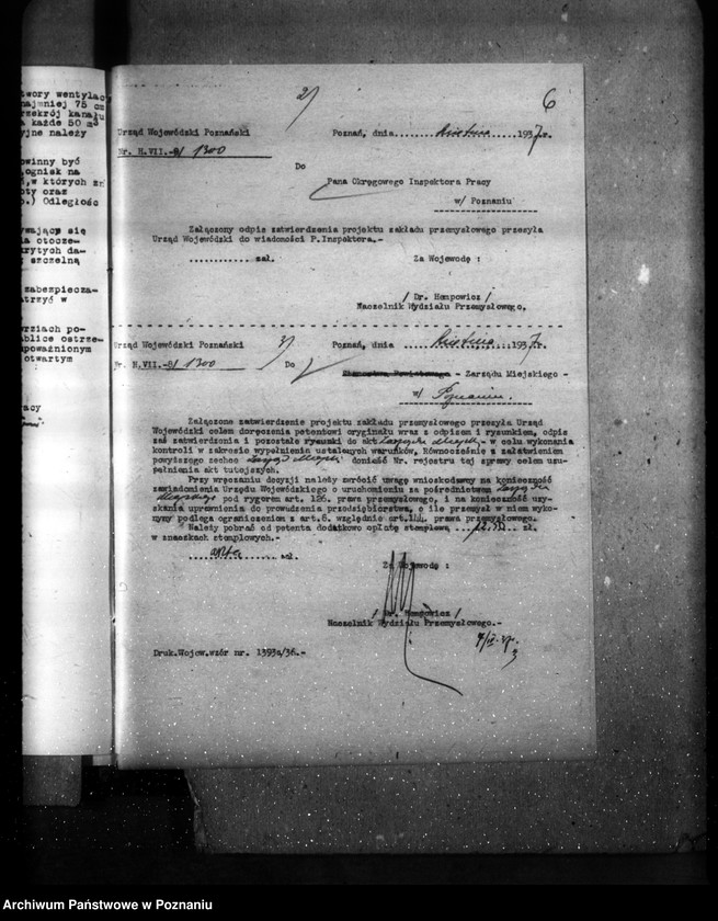 Obraz 10 z jednostki "Zatwierdzenie zakładu przemysłowego /centrali acetylenowej/ firmy H. Cegielski Spółka Akcyjna w Poznaniu"