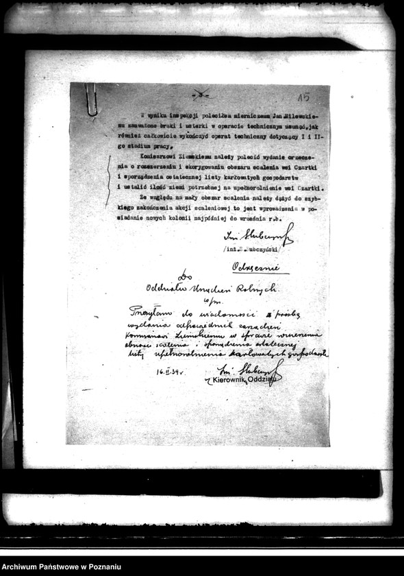 image.from.unit.number "Scalenie gruntów we wsi Czartki /gmina Zborów powiat kaliski/"