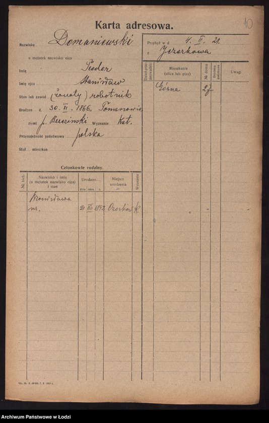 Obraz 12 z jednostki "[Spis ludności Łodzi] Doman - Domowicz"