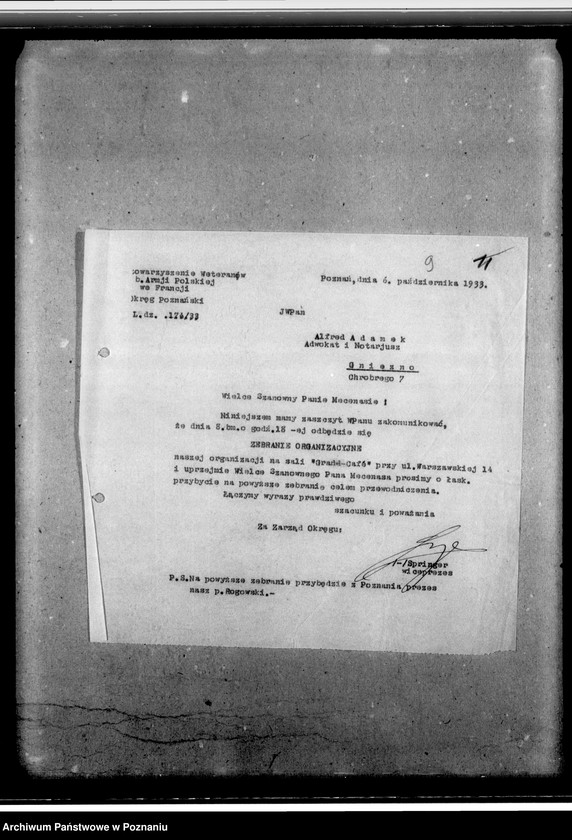 image.from.unit.number "Sprawy organizacyjne i personalne - korespondencja, ewidencja członków, skład zarządu, organizacja"