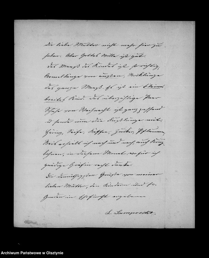 image.from.unit.number "/Monatsberichte der Waisenmutter Louise Lamprecht üer das Mädchenwaisenhaus in der Vorstadt Drengfurth an Anna Gfin Lehndorff geb Gfin Hahn/"
