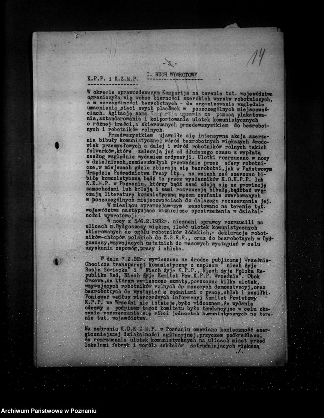 Obraz 18 z jednostki "Sprawozdania okresowe ze stanu bezpieczeństwa za miesiące styczeń-czerwiec 1932 r. /nr 1-6/"