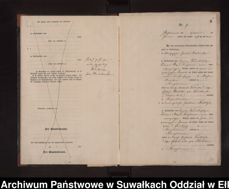image.from.unit.number "Heiraths-Neben-Register des Preussischen Standes-Amtes Stasswinnen Kreis Loetzen"
