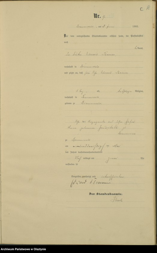 image.from.unit.number "Sterbe-Haupt-Register Nr 1 - 42"