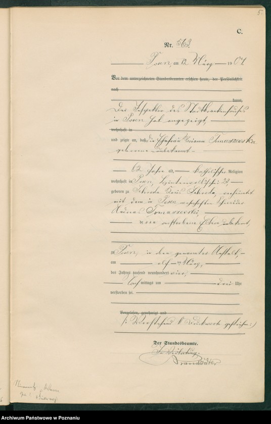 Obraz 7 z jednostki "Księga miejscowa zgonów tom II"