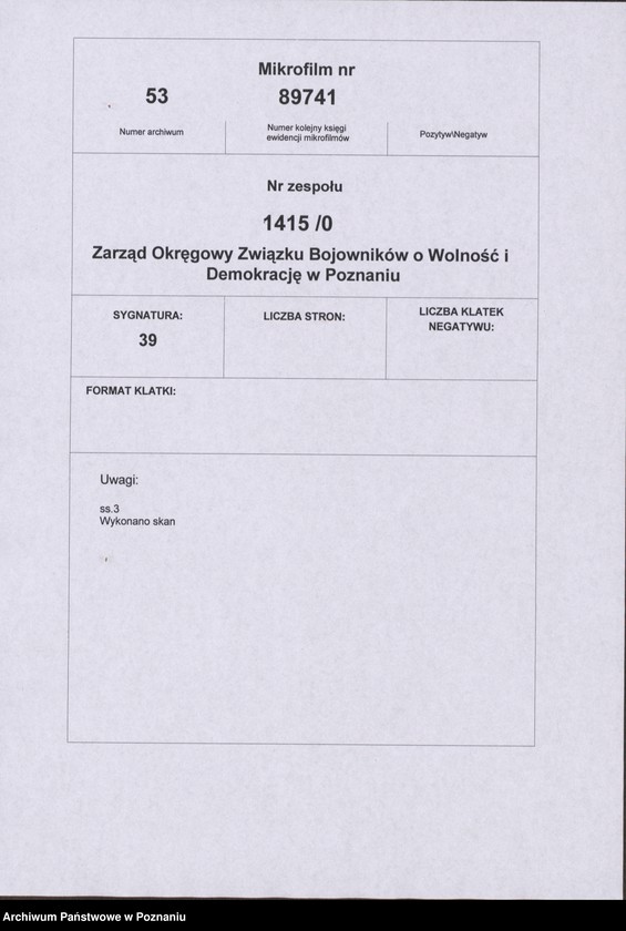 Obraz 5 z jednostki "Protokół z zebrania skarbników Oddziałów Powiatowych Związku Bojowników o Wolność i Demokrację i przewodniczących Powiatowych Komisji Rewizyjnych 5.Vll.1964 roku."