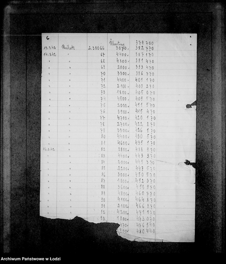 Obraz 10 z jednostki "Aufträge [Lieferscheinen und Rechnungen] 13371-13415. [Dostawa produktów do Getta]"