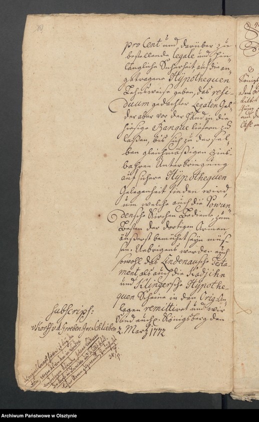 image.from.unit.number "Wegen der Anlehne aus der Powundenschen Lindenausche Legaten Caße"