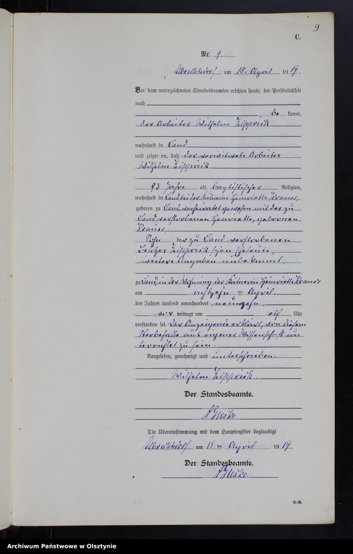 image.from.unit.number "Sterbe-Neben-Register Nr 1 - 19 [ Księga zgonów - wtóropis ]"