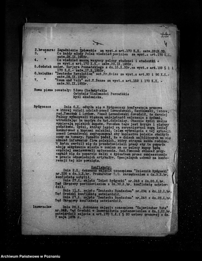 Obraz 8 z jednostki "Sprawozdanie prasowe za czas od września do grudnia 1933 r."