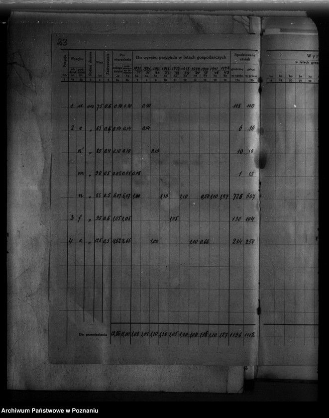 Obraz 19 z jednostki "Plan gospodarstwa leśnego dla lasu Jaegera Waltera gmina Zatom Nowy powiat międzychodzki 1933-1944"