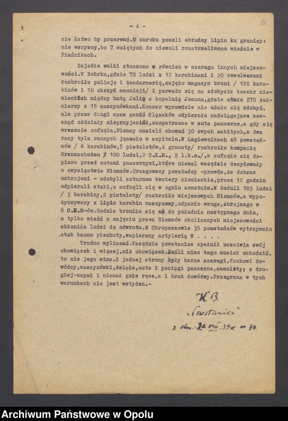 Obraz 13 z jednostki "[Wyglenda Jan "Geneza Pierwszego Powstania," "Boje Bytomskie", "Powstanie w obwodzie przemysłowym" oraz "Bój w pszczyńskich lasach"]"