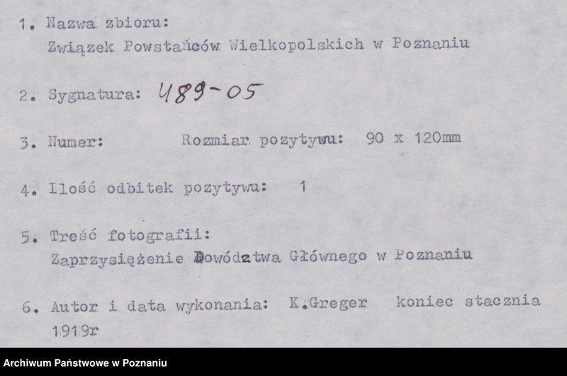 Obraz 12 z jednostki "Zaprzysiężenie Dowództwa Głównego w Poznaniu."