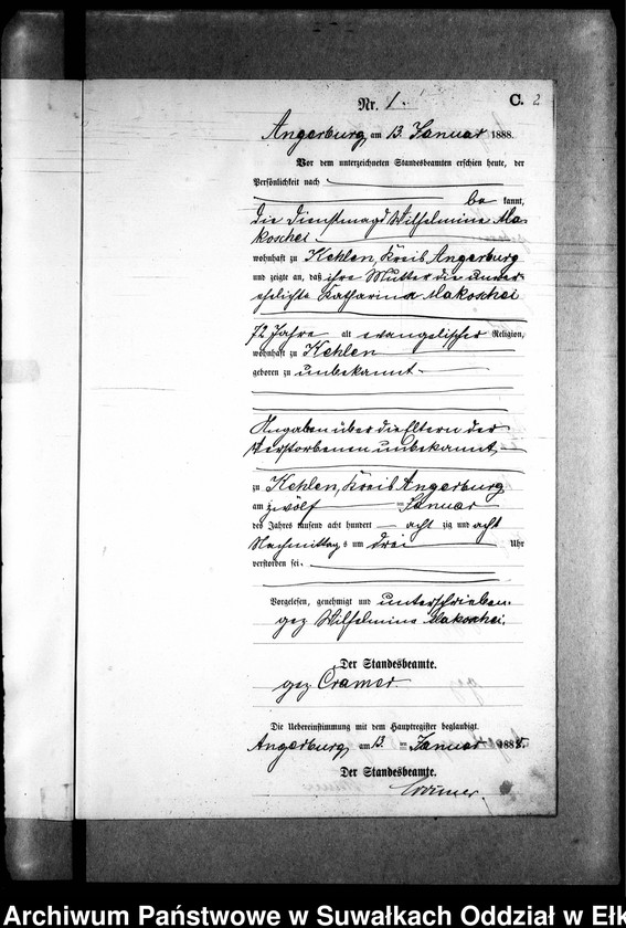 image.from.unit.number "Sterbe-Neben-Register des Preussischen Standes-Amtes Kehlen Kreis Angerburg"