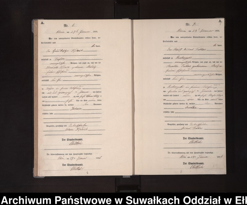 image.from.unit.number "Geburts-Neben-Register des Königlichen Preussischen Standes-Amtes Orlen in Rhein Kreis Loetzen"
