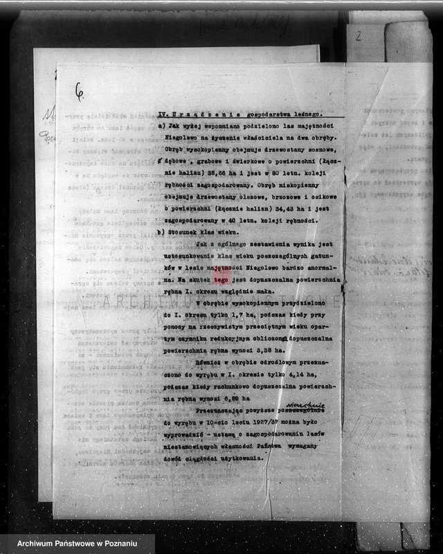 Obraz 10 z jednostki "Plan urządzenia gospodarstwa leśnego dla lasu majątku Niego lewo powiat nowotomyski 1927-1937"