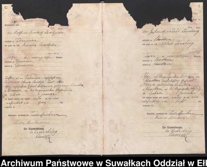 image.from.unit.number "Sterbe-Haupt-Register des Königlichen Preussischen Standes-Amtes Belzonzen Kreis Johannisburg"