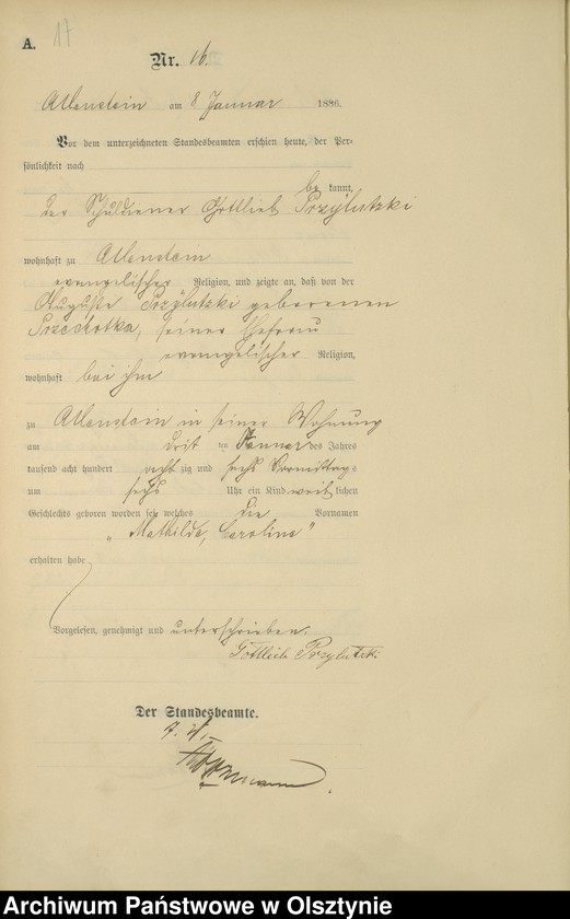 image.from.unit.number "Geburts-Haupt-Register Tom I,Nr 1 - 300"