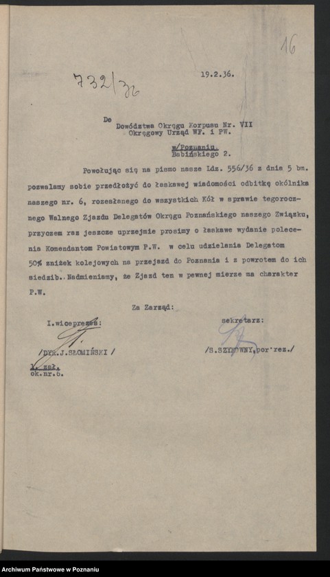 Obraz 20 z jednostki "I. Walny Zjazd Delegatów Okręgu Poznańskiego Związku Weteranów Powstań Narodowych 1.III.1936 r."