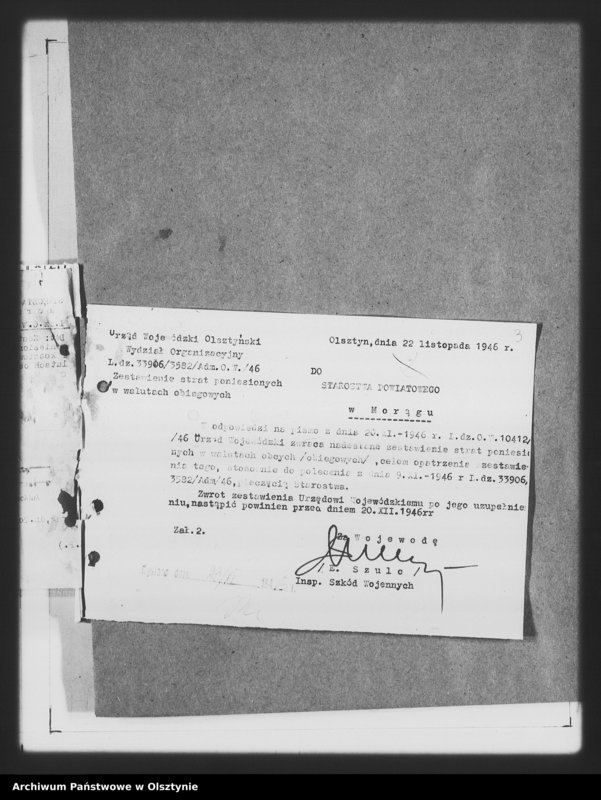 image.from.unit.number "Sprawozdania i ankiety szkód wojennych pow. Morąg i Mrągowo"
