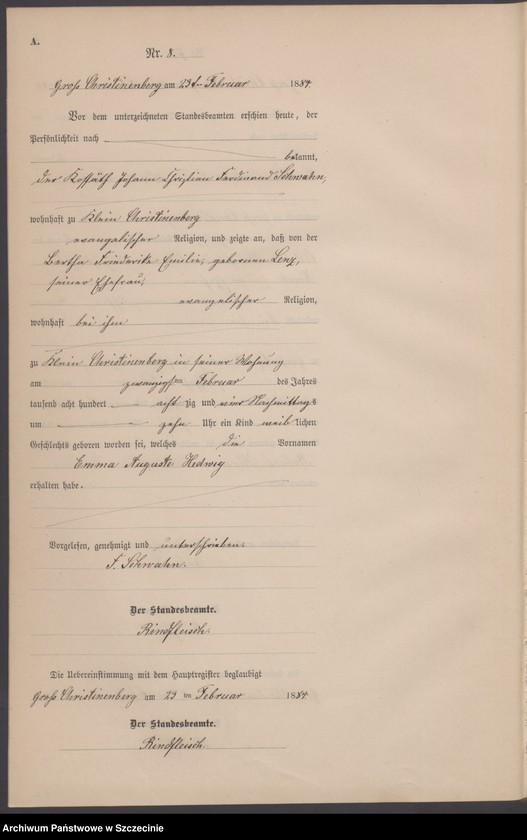 Obraz 11 z jednostki "Geburts-Register (Neben-Register)"