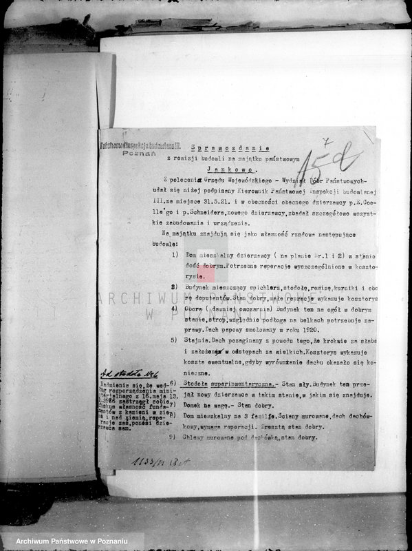 Obraz 11 z jednostki "Sprawy budowlane majątku państwowego Jankowo-Młyn"