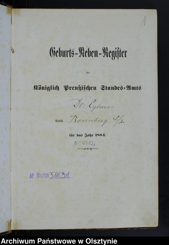 Obraz 3 z jednostki "Geburts-Neben-Register Nr 1 - 155"