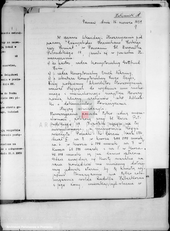 Obraz 13 z jednostki "Evangelisches Vereinhaus,,Herberge zur Heimat" w likwidacji, Obrót w Banku Gospodarstwa Krajowego"