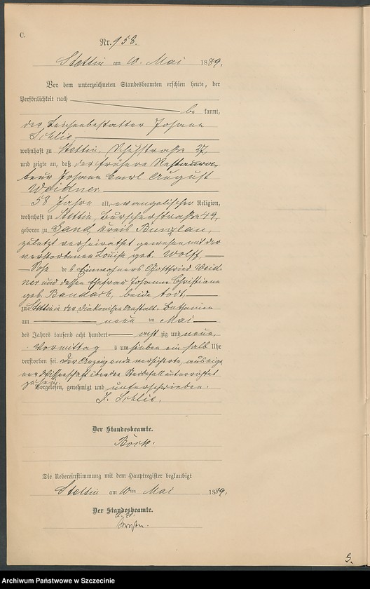 Obraz 5 z jednostki "Sterbe-Register (Neben-Register) Band III"