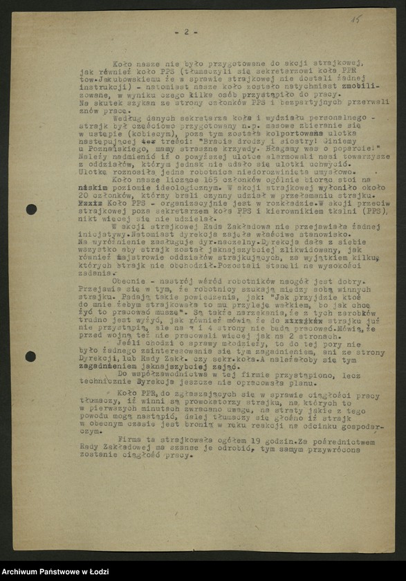 Obraz 16 z jednostki "Sprawozdania ze strajków według zakładów t. 1"