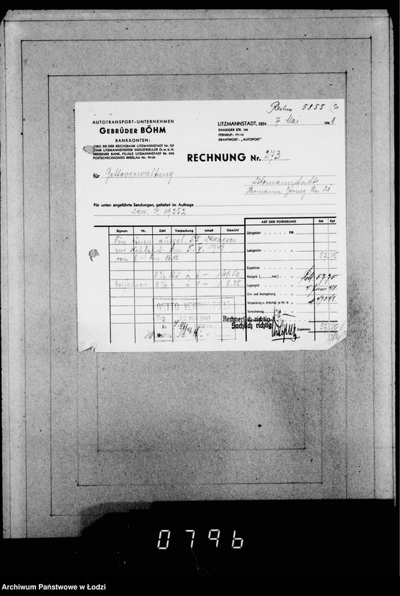 Obraz 6 z jednostki "[Pokwitowania robotników za rozładowanie wagonów i kwity furmanów za zwózkę towarów]"