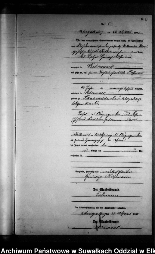 image.from.unit.number "Sterbe-Neben-Register des Preussischen Standes-Amtes Kehlen Kreis Angerburg"