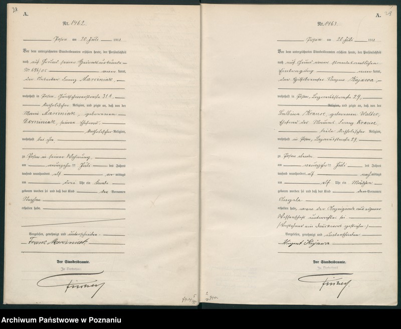 Obraz 17 z jednostki "Księga miejscowa urodzeń tom IV [Rejestr główny urodzeń]"