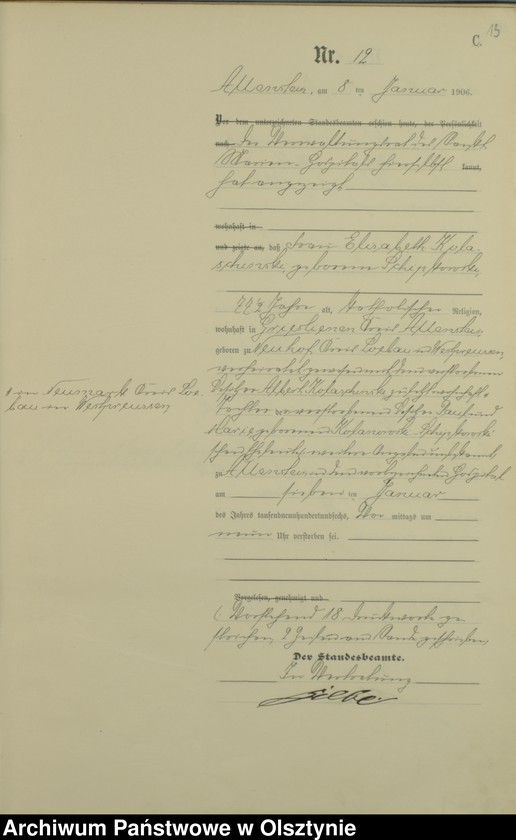 image.from.unit.number "Sterbe-Haupt-Register Tom I, Nr 1-397"