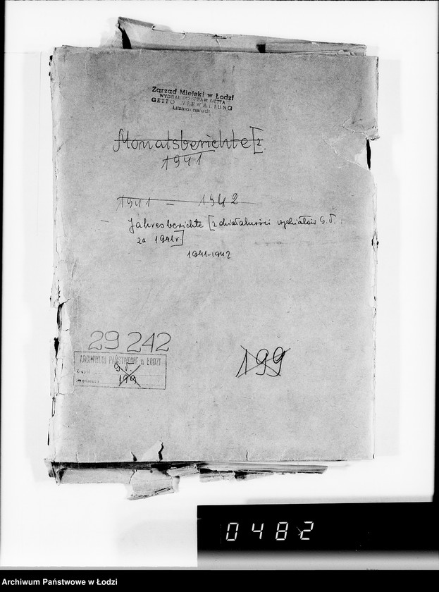 Obraz 4 z jednostki "Jahresberichte [z działalności wydziałów G.V.za 1941r.]"