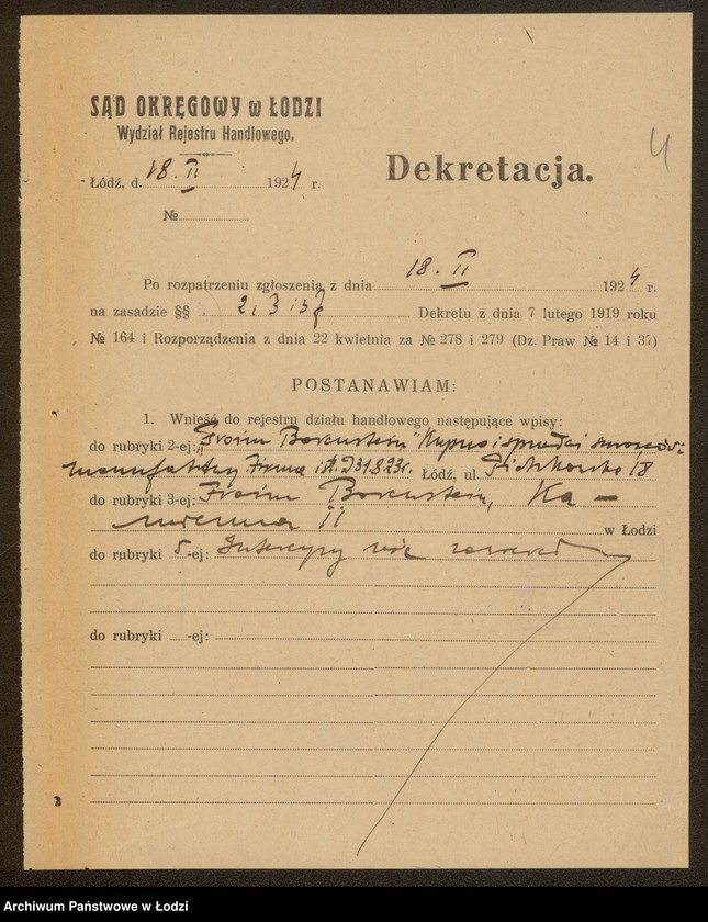 Obraz 6 z jednostki "Froim Borenstein – kupno i sprzedaż surowców i manufaktury"