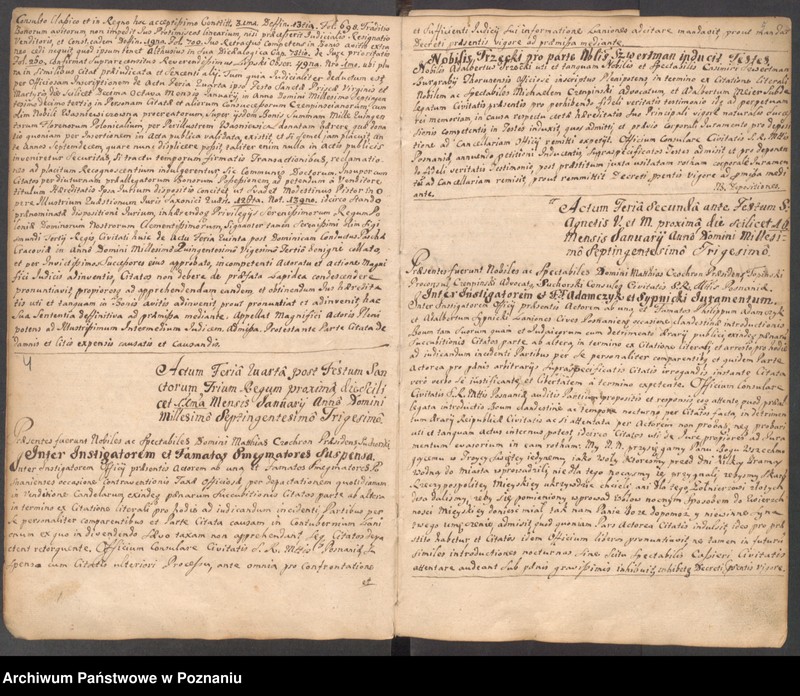 Obraz 8 z jednostki "Sub felici regimine nobilis et spectabilis domini Mathiae Czochron, notariatu excellentis et nobilis Joannis Barszczewski utriusque iuris doctoris, apostolici et officii praesentis notarii liber actorum officii consularis."