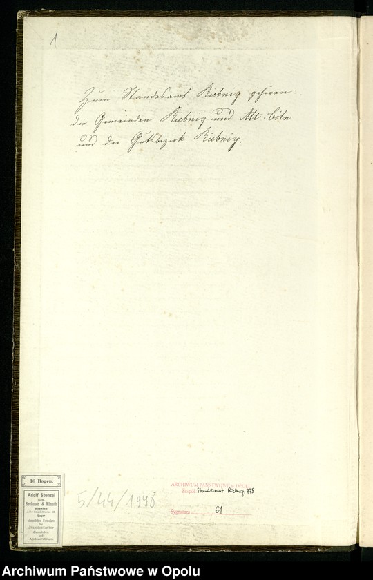 Obraz 4 z jednostki "Heiraths-Neben-Register Standes-Amt Riebnig 1900"