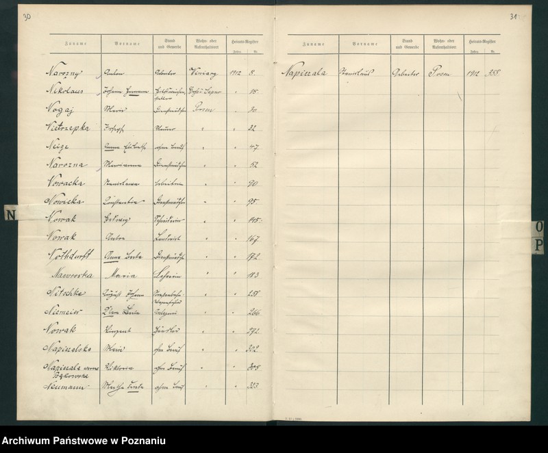 Obraz 20 z jednostki "Spis alfabetyczny małżeństw za 1912"