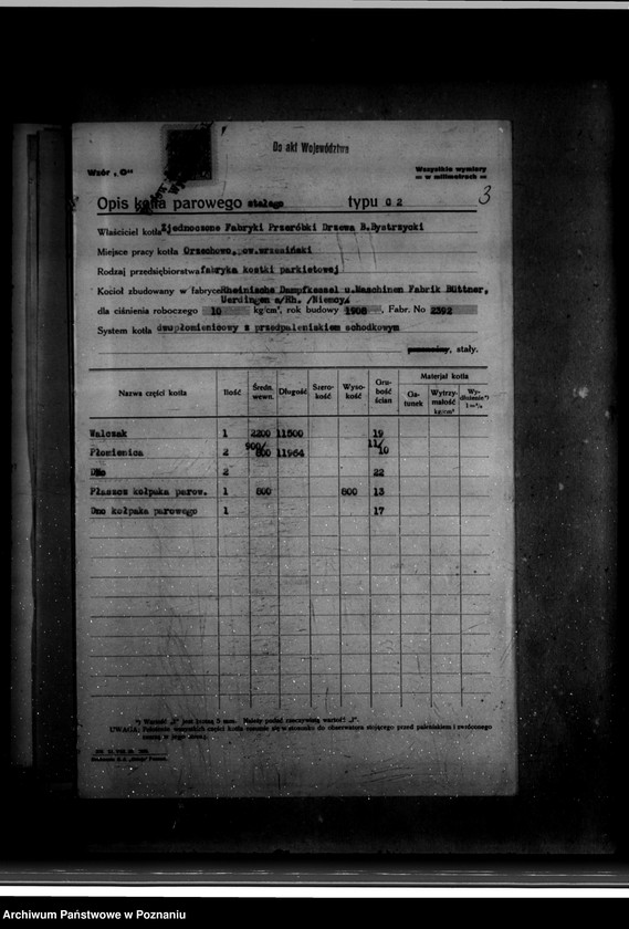 Obraz 8 z jednostki "Zjednoczone Fabryki Przeróbki Drzewa Bystrzyckiego w Orzechowie powiat wrzesiński nr woj. 1868"