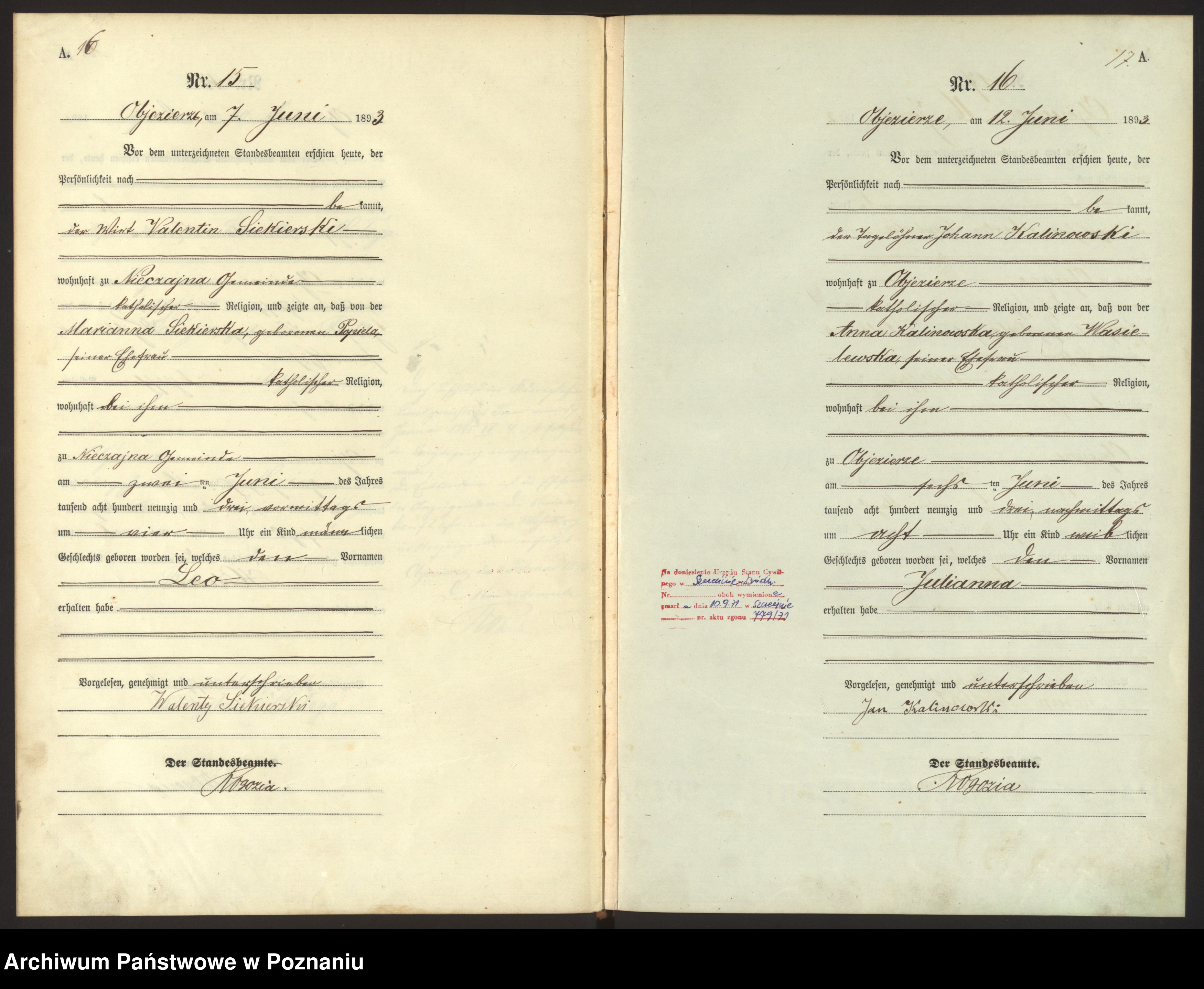 Skan z jednostki: Księga urodzeń